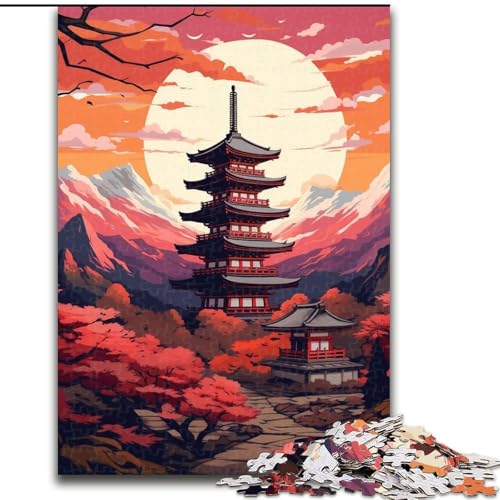 1000-teiliges Puzzle Japanische Tempel. Aus Pappe, Geburtstage, Weihnachten, Halloween, Thanksgiving, Ostern. 1000 Teile(26x38cm) von XHAXING