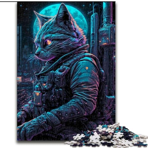 1000-teiliges Puzzle Katze und Mensch aus Pappe, Geburtstage, Weihnachten, Halloween, Erntedankfest, Ostern, 1000 Teile(26x38cm) von XHAXING