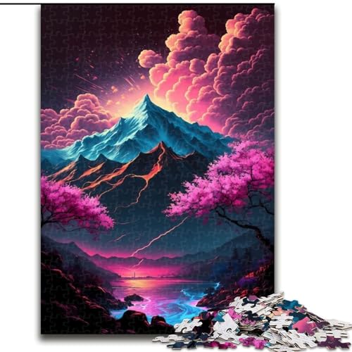 1000-teiliges Puzzle Kirschblüte, Japanisches Kunstpuzzle aus Holz, mit interaktivem Familienspiel, Kinder ab 14 Jahren, 1000 Teile(50x75cm) von XHAXING