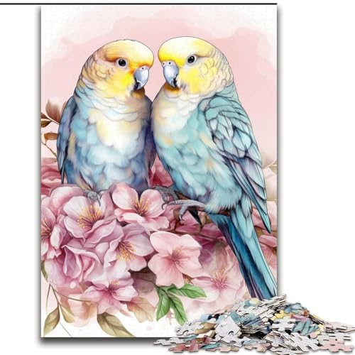 1000-teiliges Puzzle Kirschblüten-Spatzen-Puzzle aus Pappe, mit interaktivem Familienspiel, Kinder ab 14 Jahren, 1000 Teile(26x38cm) von XHAXING