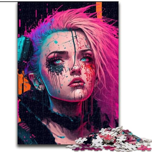 1000-teiliges Puzzle Mechanical Girl aus Holz, Geburtstage, Weihnachten, Halloween, Thanksgiving, Ostern, 1000 Stück(50x75cm) von XHAXING