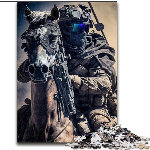 1000-teiliges Puzzle Pferdetruppen. Aus Pappe, mit interaktivem Familienspiel, Kinder ab 14 Jahren. 1000 Teile(26x38cm) von XHAXING