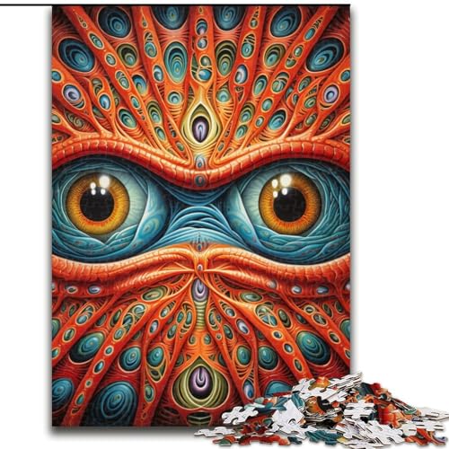 1000-teiliges Puzzle Psychedelic Eyes aus Pappe, anspruchsvolles DIY-Denkspiel, interaktives Familienspiel, 1000 Teile(26x38cm) von XHAXING