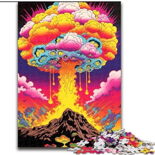 1000-teiliges Puzzle Psychedelische Explosionswolke aus Pappe, Geburtstage, Weihnachten, Halloween, Thanksgiving, Ostern, 1000 Teile(26x38cm) von XHAXING