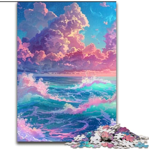1000-teiliges Puzzle Psychedelischer außerirdischer Planet aus Holz, perfekt für Familienspaß, Partyspiele, Geburtstagspartygeschenke, 1000 Teile(50x75cm) von XHAXING