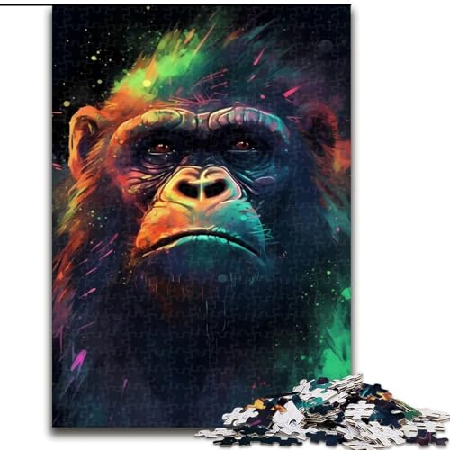 1000-teiliges Puzzle Schimpanse, magisches Puzzle aus Holz, mit interaktivem Familienspiel, Kinder ab 14 Jahren, 1000 Teile(50x75cm) von XHAXING