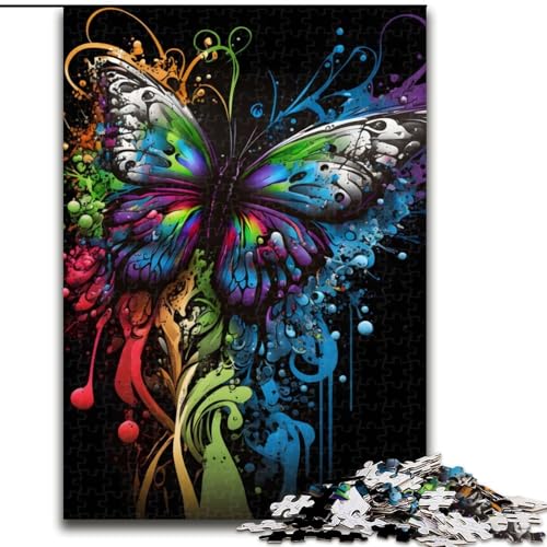 1000-teiliges Puzzle Schmetterling in Graffiti-Kunst. Aus Pappe, mit interaktivem Familienspiel, Kinder ab 14 Jahren. 1000 Teile(26x38cm) von XHAXING