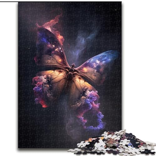 1000-teiliges Puzzle Schmetterlingswolke aus Holz, mit interaktivem Familienspiel, Kinder ab 14 Jahren, 1000 Teile(50x75cm) von XHAXING