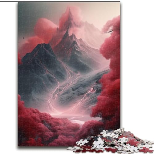 1000-teiliges Puzzle Schöne Berge aus Pappe, Geburtstage, Weihnachten, Halloween, Thanksgiving, Ostern, 1000 Teile(26x38cm) von XHAXING