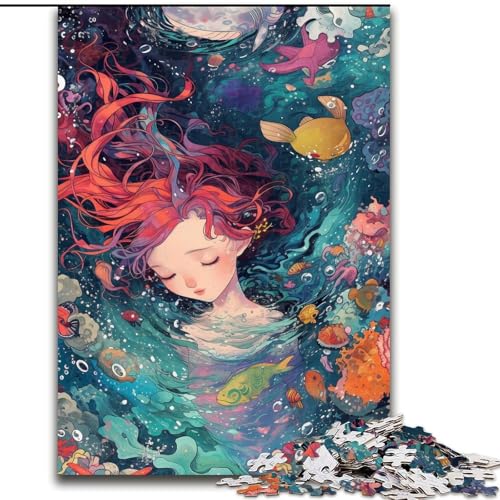 1000-teiliges Puzzle Schönes Mädchen im Ozean. Aus Pappe, Geburtstage, Weihnachten, Halloween, Thanksgiving, Ostern. 1000 Teile(26x38cm) von XHAXING