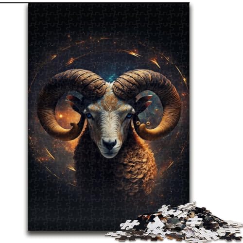 1000-teiliges Puzzle Traumziege aus Holz, anspruchsvolles DIY-Denkspiel, interaktives Familienspiel, 1000 Teile(50x75cm) von XHAXING