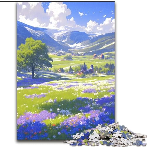 1000-teiliges Puzzle Tulpenfelder aus Pappe, anspruchsvolles DIY-Denkspiel, interaktives Familienspiel, 1000 Teile(26x38cm) von XHAXING