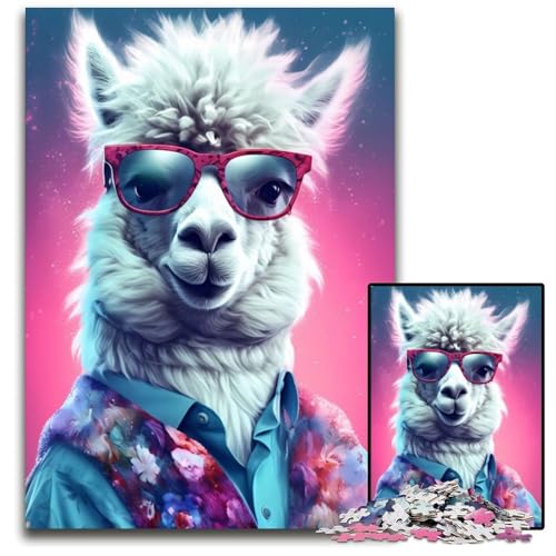 1000-teiliges Puzzle für Erwachsene, Alpaka-Rosa, Holzpuzzle für Erwachsene für Teenager, Familienspieleabend, hirnfordernde Geschenkidee, 50x75cm 1000-teiliges Puzzle für Erwachsene, Alpaka-Rosa, Holzpuzzle für Erwachsene für Teenager, Familienspieleabend, hirnfordernde Geschenkidee, 50x75cm von XHAXING