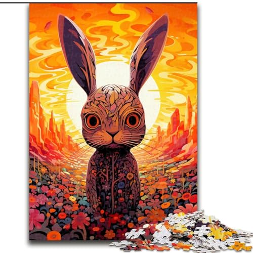 1000-teiliges Puzzle für Erwachsene, Art Rabbits Puzzles aus Pappe, Denkspiel, interaktives Familienspiel, geeignet für Kinder ab 14 Jahren, 1000 Teile(26x38cm) von XHAXING