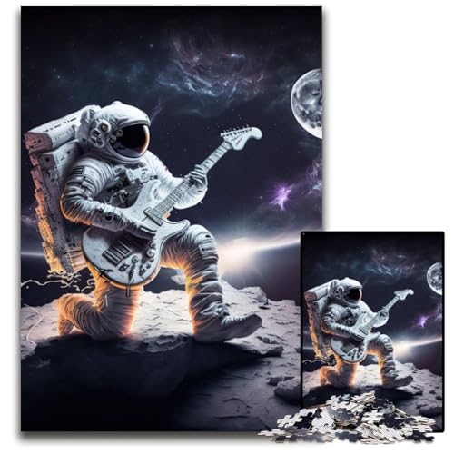 1000-teiliges Puzzle für Erwachsene, Astronaut spielt Gitarre, Holzpuzzle für Erwachsene für Teenager, Familienspieleabend, hirnfordernde Geschenkidee, 50x75cm 1000-teiliges Puzzle für Erwachsene, Astronaut spielt Gitarre, Holzpuzzle für Erwachsene für Teenager, Familienspieleabend, hirnfordernde Geschenkidee, 50x75cm von XHAXING