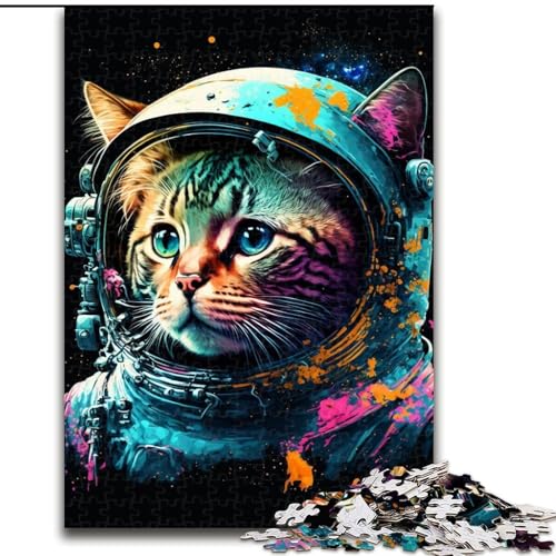 1000-teiliges Puzzle für Erwachsene, Astronauten-Katzen-Puzzle aus Pappe, anspruchsvolles Denkspiel für Teenager, Spaß für den Familienspieleabend, 1000 Teile(26x38cm) von XHAXING