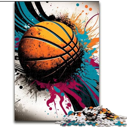 1000-teiliges Puzzle für Erwachsene, Basketball-Sport-Puzzle aus Holz, anspruchsvolles Denkspiel für Teenager, unterhaltsames interaktives Spiel für die ganze Familie, 1000 Teile(50x75cm) von XHAXING