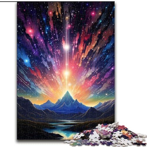 1000-teiliges Puzzle für Erwachsene, Berg mit bunten Sternen, Puzzle aus Holz, anspruchsvolles Denkspiel für Teenager, unterhaltsames interaktives Spiel für die ganze Familie, 1000 Teile(50x75cm) von XHAXING