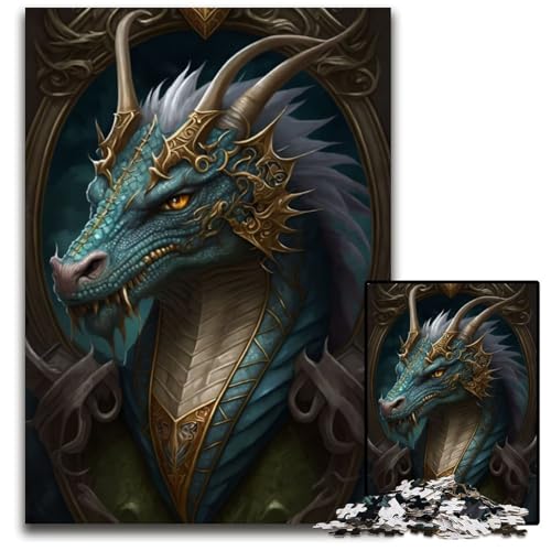 1000-teiliges Puzzle für Erwachsene, Blauer Alter Drache, Papppuzzle für Erwachsene und Teenager, Familienspieleabend, hirnfordernde Geschenkidee, 26x38cm 1000-teiliges Puzzle für Erwachsene, Blauer Alter Drache, Papppuzzle für Erwachsene und Teenager, Familienspieleabend, hirnfordernde Geschenkidee, 26x38cm von XHAXING