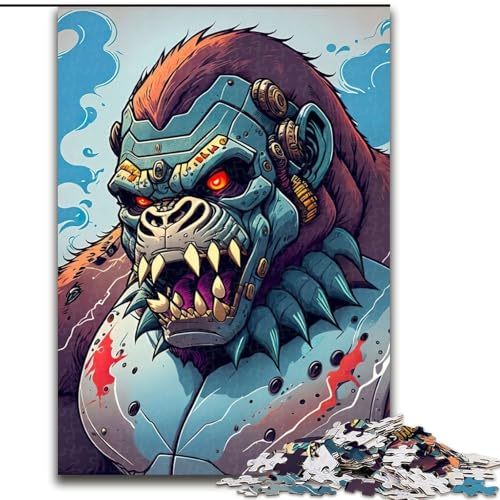1000-teiliges Puzzle für Erwachsene, Blaues Cyborg-Affen-Puzzle aus Pappe, ideales Weihnachts- oder Geburtstagsgeschenk, Partyspiel-Spielzeug, 1000 Teile(26x38cm) von XHAXING