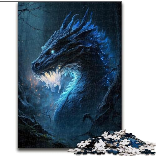 1000-teiliges Puzzle für Erwachsene, Blitzdrache-Puzzle aus Pappe, für Geburtstag, Urlaub, Weihnachten, 1000 Stück(26x38cm) von XHAXING
