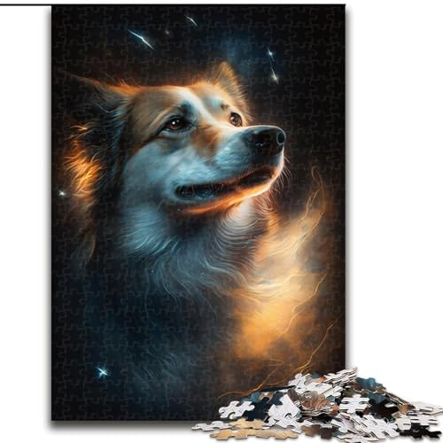 1000-teiliges Puzzle für Erwachsene, Border Collie-Puzzle aus Holz, schwieriges Denkspiel für Jugendliche, 1000 Teile(50x75cm) von XHAXING