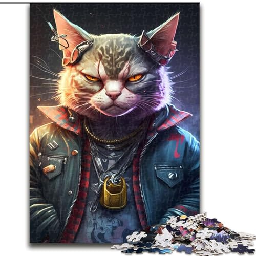 1000-teiliges Puzzle für Erwachsene, Boss Cat-Puzzle aus Pappe, hochschwieriges Denkspiel für Teenager, 1000 Teile(26x38cm) von XHAXING