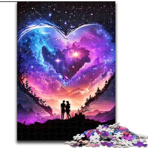1000-teiliges Puzzle für Erwachsene, Braut- und Bräutigam-Universum-Puzzle aus Holz, Denkspiel, interaktives Familienspiel, geeignet für Kinder ab 14 Jahren, 1000 Teile(50x75cm) von XHAXING