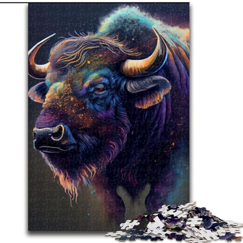 1000-teiliges Puzzle für Erwachsene, Buffalo-Tuschemalerei-Puzzle aus Pappe, Denkspiel, interaktives Familienspiel, geeignet für Kinder ab 14 Jahren, 1000 Teile(26x38cm) von XHAXING