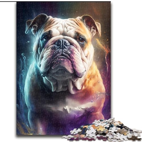 1000-teiliges Puzzle für Erwachsene, Bulldoggen-Malpuzzle aus Pappe, schwieriges Denkspiel für Teenager, 1000 Teile(26x38cm) von XHAXING