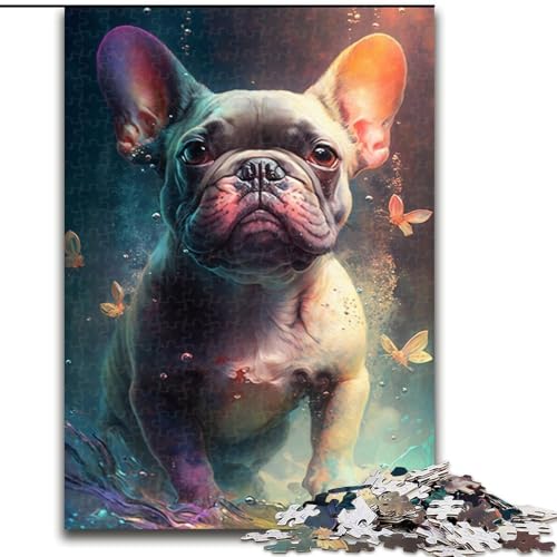 1000-teiliges Puzzle für Erwachsene, Bulldoggen-Malpuzzle aus Pappe, schwieriges Denkspiel für Teenager, 1000 Teile(26x38cm) von XHAXING