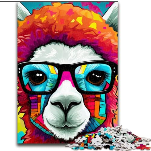 1000-teiliges Puzzle für Erwachsene, Bunte Alpakas, aus Holz, anspruchsvolles Denkspiel für Jugendliche, 1000 Teile(50x75cm) von XHAXING