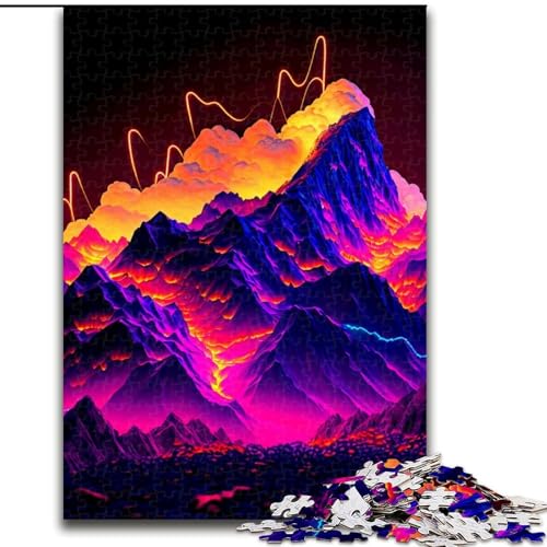 1000-teiliges Puzzle für Erwachsene, Bunte Berg-Puzzles aus Holz, Familienaktivität, Heimdekoration zum Selbermachen, 1000 Stück(50x75cm) von XHAXING