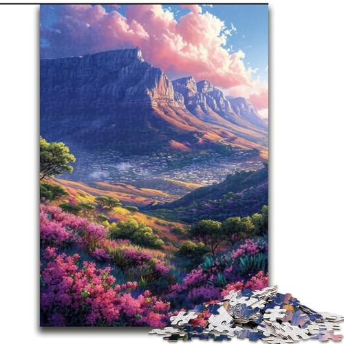 1000-teiliges Puzzle für Erwachsene, Bunte Berge, Puzzle aus Holz, Spielzeug, Geschenk, pädagogisches intellektuelles Dekomprimierungsspaß-Familienspiel, 1000 Teile(50x75cm) von XHAXING