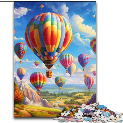 1000-teiliges Puzzle für Erwachsene, Bunte Heißluftballons, aus Pappe, Spielzeug, Geschenk, lehrreich, intellektuell, entspannend, lustiges Familienspiel, 1000 Teile(26x38cm) von XHAXING