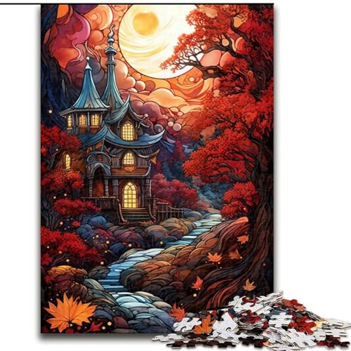1000-teiliges Puzzle für Erwachsene, Bunte Herbststraßen, aus Pappe, Spielzeug, Geschenk, lehrreich, intellektuell, entspannend, lustiges Familienspiel, 1000 Teile(26x38cm) von XHAXING