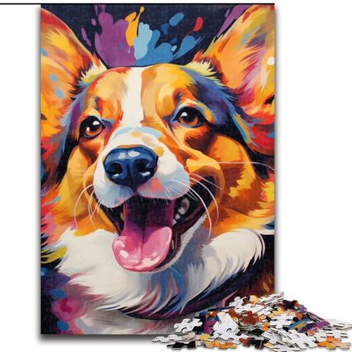 1000-teiliges Puzzle für Erwachsene, Bunte Hunde, aus Pappe, anspruchsvolles Denkspiel für Jugendliche, 1000 Teile(26x38cm) von XHAXING