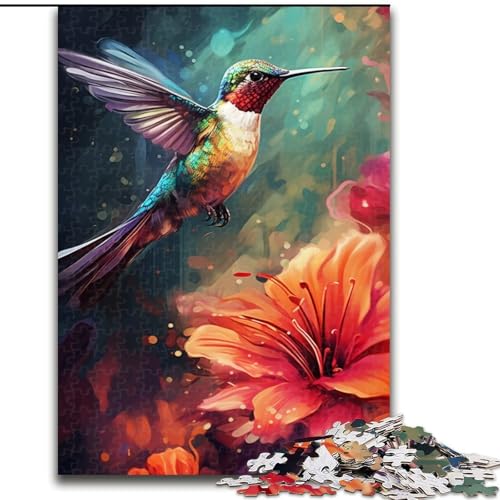 1000-teiliges Puzzle für Erwachsene, Bunte Kolibris, aus Pappe, Geburtstage, Weihnachten, Halloween, Erntedankfest, Ostern, 1000 Teile(26x38cm) von XHAXING