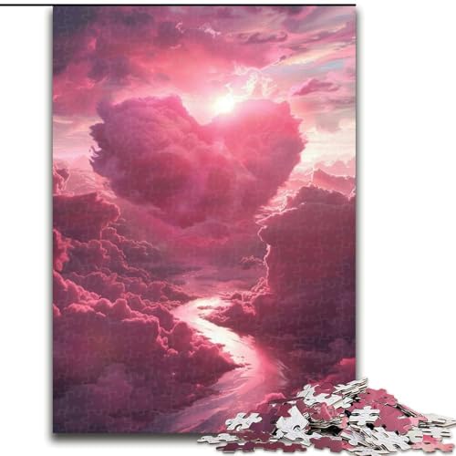 1000-teiliges Puzzle für Erwachsene, Bunte Liebeswolken, Puzzle aus Holz, anspruchsvolles Denkspiel für Teenager, unterhaltsames interaktives Spiel für die ganze Familie, 1000 Teile(50x75cm) von XHAXING
