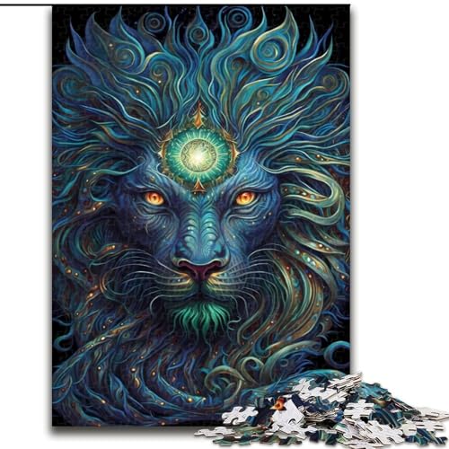 1000-teiliges Puzzle für Erwachsene, Bunte Löwen-Puzzles aus Holz, Denkspiel, interaktives Familienspiel, geeignet für Kinder ab 14 Jahren, 1000 Teile(50x75cm) von XHAXING