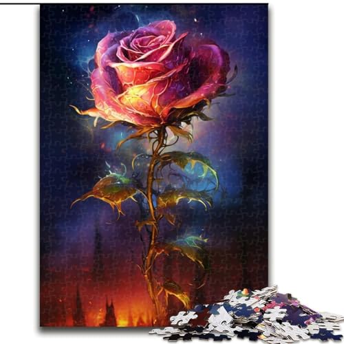 1000-teiliges Puzzle für Erwachsene, Bunte Rosen, aus Pappe, anspruchsvolles Denkspiel für Teenager, unterhaltsames interaktives Spiel für die ganze Familie, 1000 Teile(26x38cm) von XHAXING