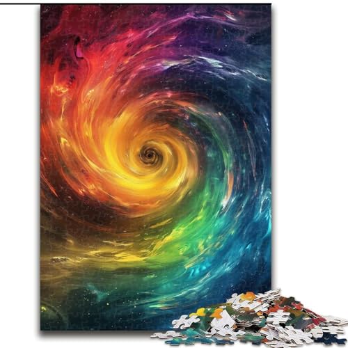 1000-teiliges Puzzle für Erwachsene, Bunte Wirbel, aus Holz, interaktives Familienspiel, Heimdekoration zum Selbermachen, anspruchsvolles Denksport-Geschenk, 1000 Teile(50x75cm) von XHAXING