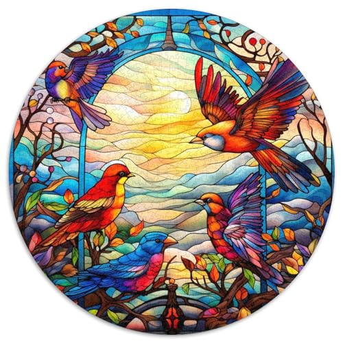 1000-teiliges Puzzle für Erwachsene, Buntglasvogel, 1000-teiliges Puzzle, anspruchsvolles Denkspiel für Teenager, Spaß für den Spieleabend mit der Familie (67,5 x 67,5 cm) von XHAXING