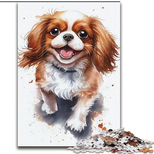 1000-teiliges Puzzle für Erwachsene, Cavalier King, niedliche Puzzles aus Holz, Denkspiel, interaktives Familienspiel, geeignet für Kinder ab 14 Jahren, 1000 Teile(50x75cm) von XHAXING
