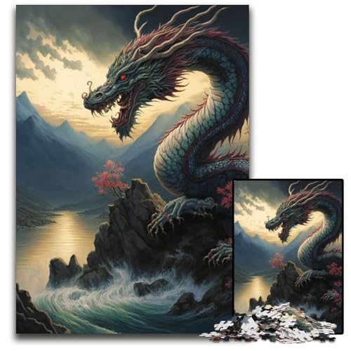 1000-teiliges Puzzle für Erwachsene, Drachen, asiatische Puzzles für Erwachsene, für Teenager und Familienspaß – DIY-Denkspiel, Geschenk, 26x38cm 1000-teiliges Puzzle für Erwachsene, Drachen, asiatische Puzzles für Erwachsene, für Teenager und Familienspaß – DIY-Denkspiel, Geschenk, 26x38cm von XHAXING