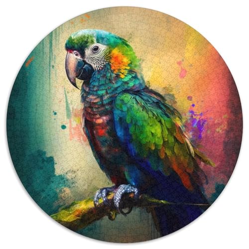 1000-teiliges Puzzle für Erwachsene, Fantasie-Papagei, rund, Puzzle, Spielzeug, Geschenk, pädagogisches intellektuelles Dekomprimierungsspaß, Familienspiel (67,5 x 67,5 cm) von XHAXING