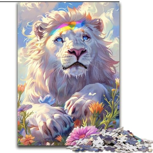 1000-teiliges Puzzle für Erwachsene, Fantasy-Löwe-Puzzle aus Holz, anspruchsvolles DIY-Denkspiel, interaktives Familienspiel, 1000 Teile(50x75cm) von XHAXING