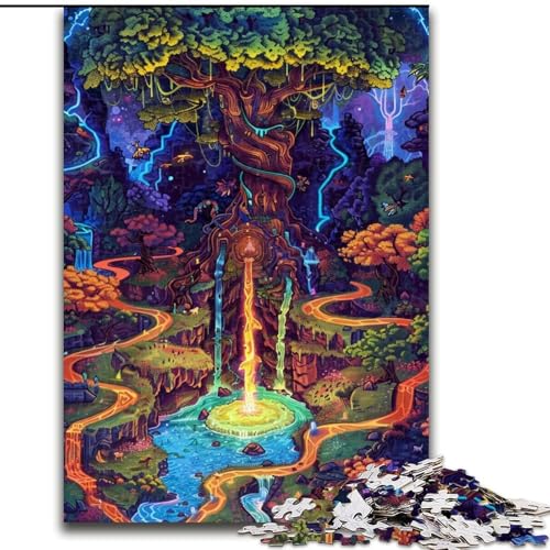 1000-teiliges Puzzle für Erwachsene, Fantasy-Weltkarten-Puzzle aus Holz, anspruchsvolles Denkspiel für Teenager, Spaß für den Familienspieleabend, 1000 Teile(50x75cm) von XHAXING