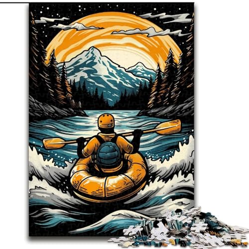 1000-teiliges Puzzle für Erwachsene, Flusssurfer-Puzzle aus Holz, anspruchsvolles Denkspiel für Teenager, unterhaltsames interaktives Spiel für die ganze Familie, 1000 Teile(50x75cm) von XHAXING