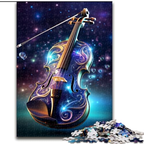 1000-teiliges Puzzle für Erwachsene, Galaxie-Violinen-Puzzle aus Holz, interaktives Familienspiel, Denksport-Geschenk, Lernspielzeug, 1000 Teile(50x75cm) von XHAXING